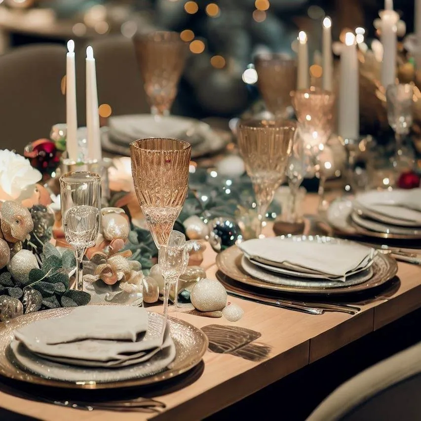 Moderní vánoční dekorace na stůl